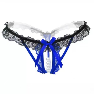 Tanga de encaje transparente para mujer, de cintura baja, con lazo, transpirable, sexy - Product Image 4