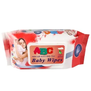 Wholesale Cheap Non-woven fabric wipes Alcohol-free soft baby wipes with Aloe Vera large size for baby care 80pcs 100pcs 120pcs