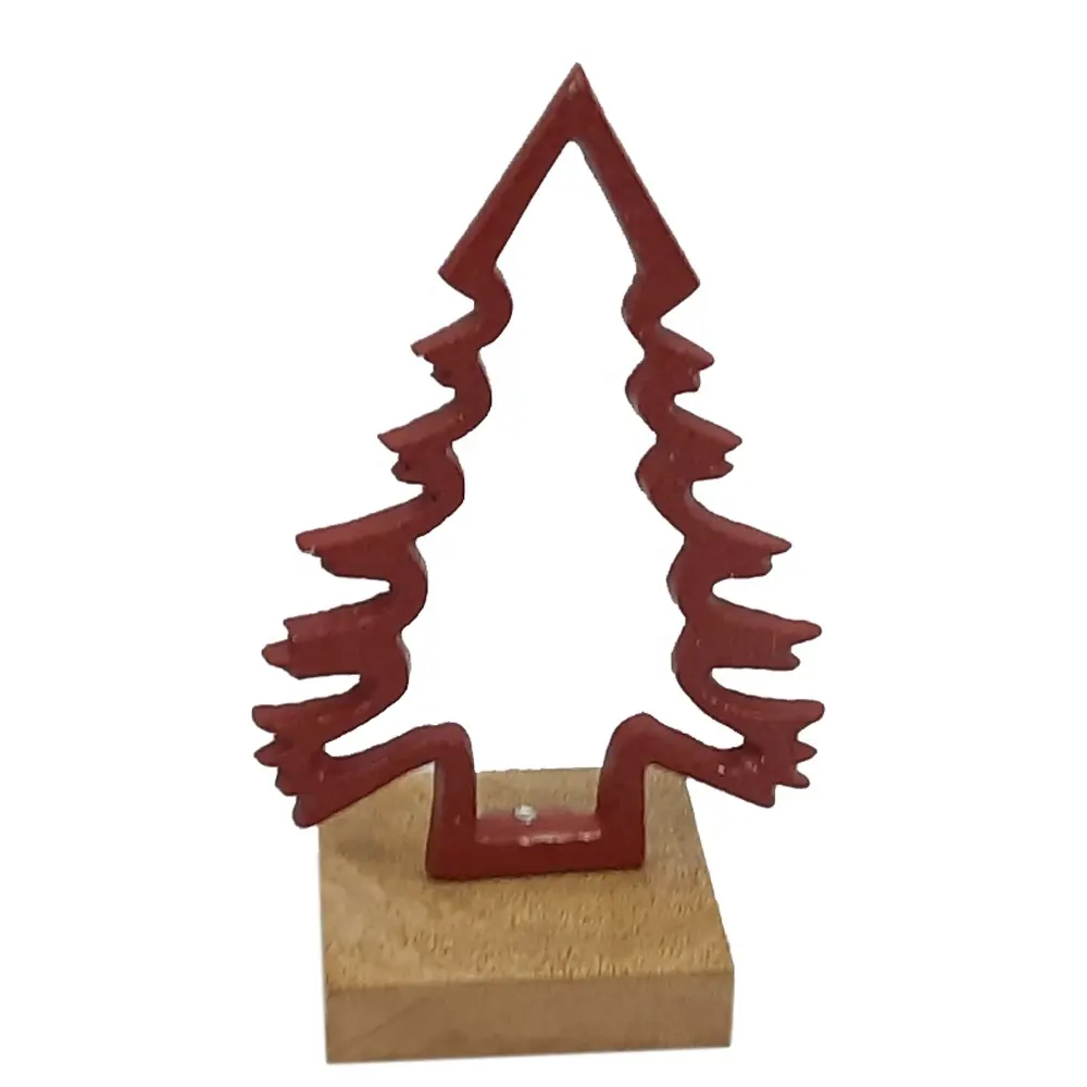 Weihnachts dekoration Aus gezeichnete rote Farbe Aluminium und Holz gemacht Weihnachten X-Mas Baum mit Basis hand gefertigt angepasst