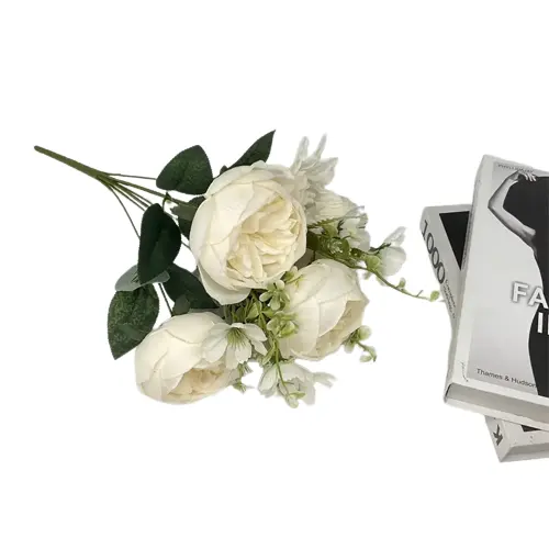 Großhandel billig romantische künstliche Hand halten Hochzeit Blume Rosen Pfingstrose Lily Real Touch Braut Blumen halter Bouquet