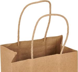 Bolsa de Compras de Papel Kraft Ecológica, Reciclable y Resistente a la Grasa, Impresa en Flexografía de 8 Colores, con Asa de Estilo Clásico - Product Image 2