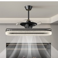 Ventilateur de plafond nordique, luminaire moderne minimaliste, lampe suspendue en forme d'anneau, LED, salon, salle à manger, éclairage de toute la maison