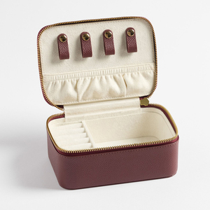 Estuches de joyería de viaje de calidad superior LOGOTIPO personalizado de cuero Organizador de almacenamiento de joyería portátil Estuche de viaje de cuero - Product Image 3