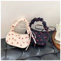 Sacs à bandoulière en toile, sacs à main multi-poches pour filles, sacs messager pour téléphone avec imprimé floral et nœud, pour clés et téléphone