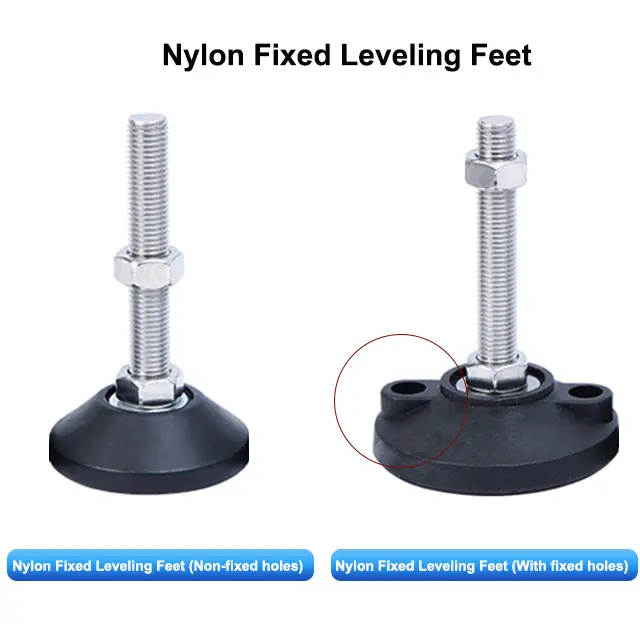 Ücretsiz örnek cihaz ayarlanabilir tesviye ayaklar ayarlanabilir ayaklar paslanmaz çelik naylon taban M12 ile 40mm 50mm 60mm 80mm 100 adet