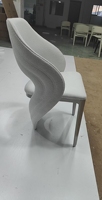 Chaise d'appoint rembourrée de luxe léger nordique, design moderne, dossier incurvé en ailes d'ange, pour villa, hôtel et salle à manger