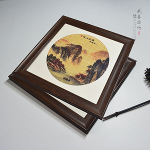 Bamboo Silk Painting <b>Framed</b> Wall Art 33x33 Cm Scenic <b>Square</b> Home Decoration - Product Image 2