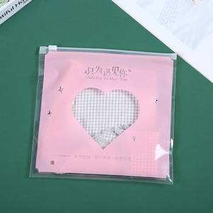 Sac auto-scellant personnalisé, design simple, mignon, pour emballage de sous-vêtements, sac transparent en PE avec fermeture éclair, sac de rangement pour maillot de bain, bonnet, masque - Product Image 2