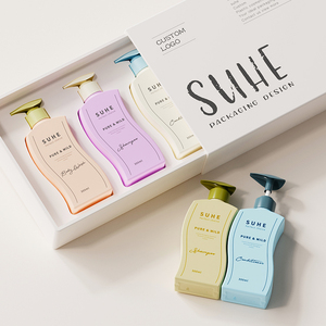 Bouteille vide carrée en plastique HDPE de 300 ml avec pompe à pression pour <span class=keywords><strong>shampoing</strong></span>, gel douche, lotion, parfum, huile essentielle, sérum de soin de la peau - Nouveauté en gros - Product Image 1