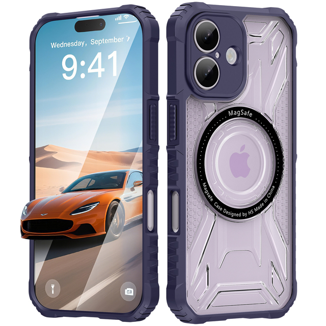 Azlefo Luxury Magnetic TPU+PC Anti-Fingerprint Shockproof Phone Case for iPhone 17 Pro Max 16 15 14 13 12 11 with Magnetic Ring