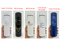Bouteilles d'eau isothermes en métal personnalisées YEKEA avec affichage de la température intelligent, 500 ml, LED, en acier inoxydable, thermos intelligent