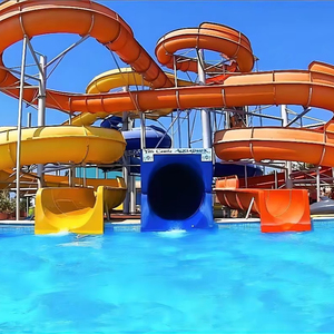 Toboggan aquatique en spirale ouverte en fibre de verre, parc aquatique commercial, piscine hors sol, équipement d'amusement, conception personnalisée CE - Product Image 1