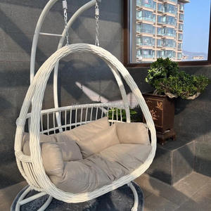 Oferta Especial: Silla Colgante de Mimbre para Jardín, Balcón o Exterior, con Estructura de Cuerda, Tipo Cesta, Diseño Huevo, Lazy Basket, Orchid - Product Image 3