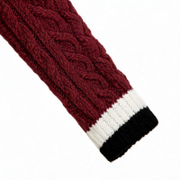 Cardigan en maille torsadée à col en V pour femme, avec bordure contrastante, boutons, poches plaquées, coupe ample, manches longues, vêtement décontracté, marque privée