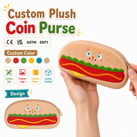 Porte-monnaie en peluche personnalisé mignon en forme de burger, mini portefeuille, pochette pour écouteurs, petite pochette, trousse de maquillage, sac à fermeture éclair Kawaii