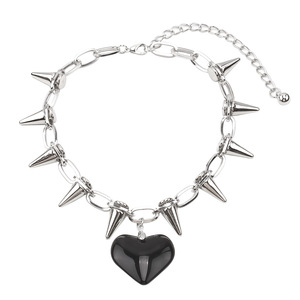 Collar con forma de corazón, colgante temático de aleación de zinc, regalo para mujer, joyería de moda - Product Image 5