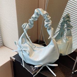 Sac en cuir PU froncé avec détail nœud papillon pour femme - Product Image 3