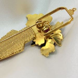 Broche de Rubí Chapado en Oro de Lujo para Mujer, Joyería de Estilo Chino, Accesorios de Ropa Chapados en Plata - Product Image 6