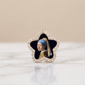 Colgante de Diamante Cultivado en Laboratorio con Foto, Collar Personalizado con Imagen de Estrella o Flor, Joyería Fina, Regalo de Lujo Único - Product Image 1