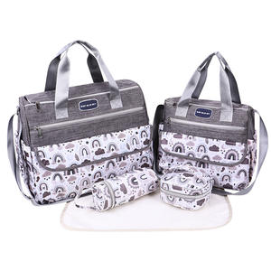 Baby Blue Sky Diaper <b>Bag</b> 5-Piece Set Printed Pattern Waterproof Expandable Maternity Baby <b>Bag</b> With Changing Pad And Accessories - Product Image 2