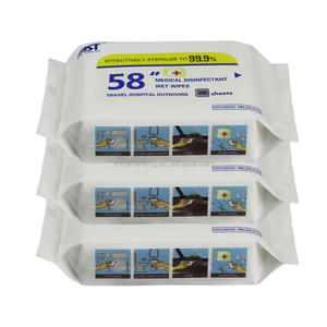 Lingettes humides 99.9% bactéries antiseptique de haute qualité désinfectant antibactérien tissu humide pour le nettoyage des mains paquet de 26 feuilles - Product Image 3