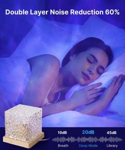 Lámpara de Mesa Moderna con Cubo de Cristal LED RGB de 16 Colores, Efecto de Ondas de Agua Dinámicas, Luz Nocturna con Brillo de Medianoche, Venta al Por Mayor - Product Image 2