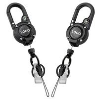Nouvel Arrivage Porte-clés Rétractable Compass de Qualité Industrielle, Porte-badge Robuste avec Clip Mousqueton et Cordon en Acier Revêtu de 31,8 pouces