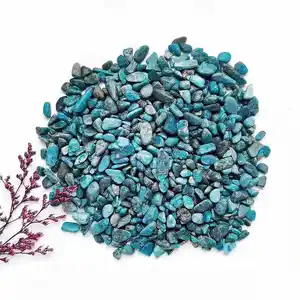 자연 고품질 아름다운 광택 치유 텀블 보석 블루 Apatite 자갈 돌 선물 장식