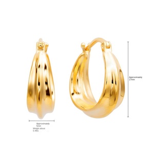 Pendientes de gota a rayas de Plata de Ley 925 Retro elegante nicho coreano hebilla de herradura de oro de gama alta moda lindo minimalista <span class=keywords><strong>OUSLY</strong></span> - Product Image 6