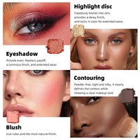 Palette de fards à paupières 9 couleurs, soyeux et doux, mélangeables, blush, illuminateur, ensemble de maquillage pour le visage