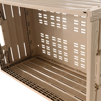 Caisse en plastique pliable avec couvercle, aspect bois, ventilée, empilable, boîte de rangement pliable, couleur personnalisée disponible