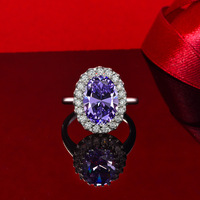 Luxe 3 carats rose Pigeon oeuf diamant bague de fiançailles romantique en argent Sterling saphir principal pour la fête de cadeau de mariage pour les femmes