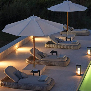 Outdoor Leisure <b>Bed</b> Patio Villa Woven Rope Garden Villa Swimming Pool Outdoor Rattan Lazy <b>Single</b> <b>Bed</b> Furniture - Product Image 4