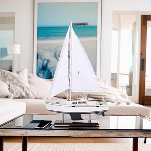 Vente en gros de yacht de sport de croisière U.S. Catalina modèle de <span class=keywords><strong>bateau</strong></span> en bois voilier nautique cadeau pour hommes décoration maritime - Product Image 1