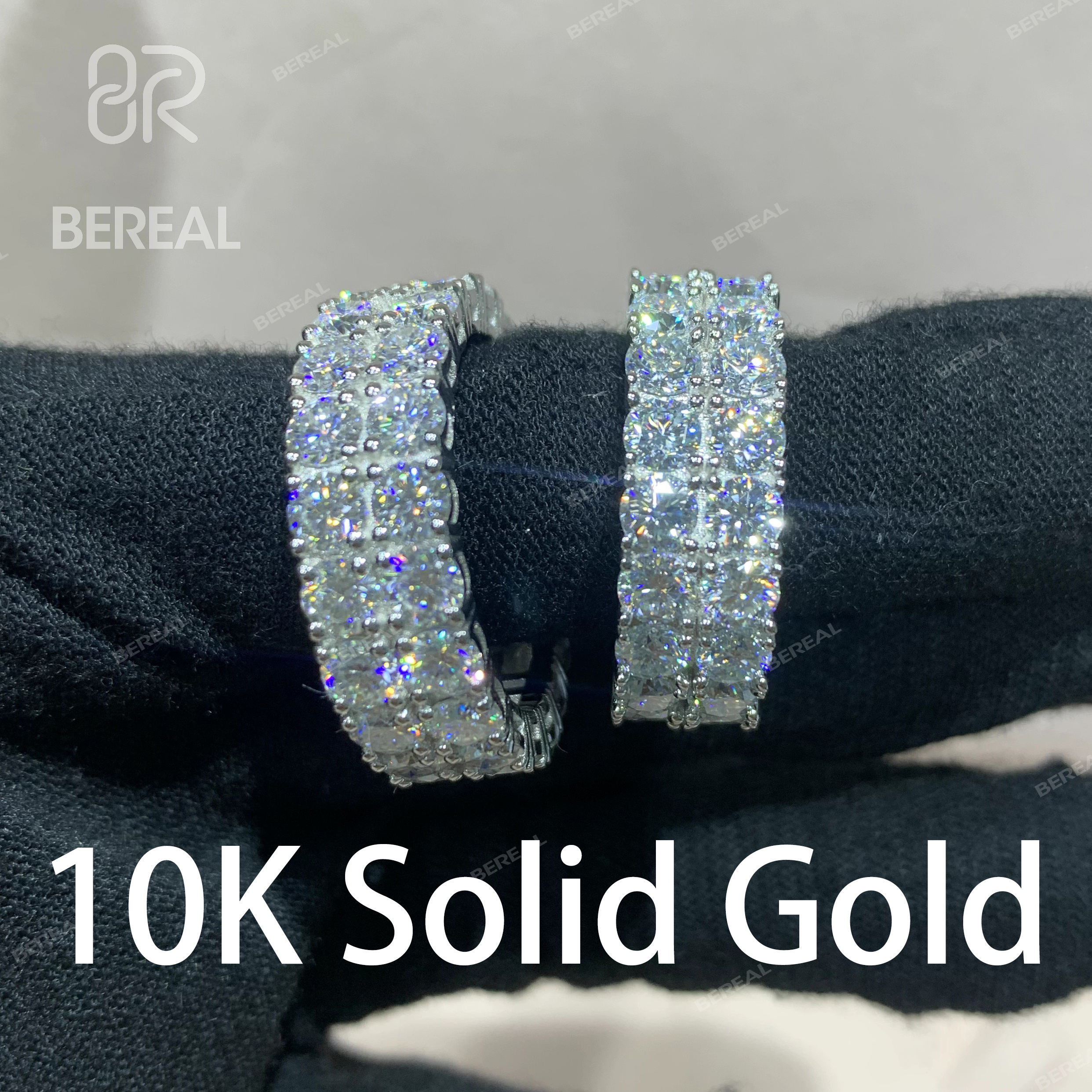 10K Solid Gold+Vvs Moissanite