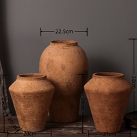 Nouveau Design Minimaliste Terre Cuite Vase Rustique Ferme Vases Décoratifs En Céramique pour La Décoration Intérieure Salon