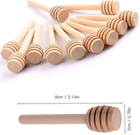 Sirop en bois Dippers Bâtons Bois Miel Bâtons Camping CLASSIQUE Cuillère En Bois pour Miel Bambus Parfait À La Main 10cm