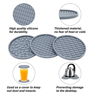 Ensemble promotionnel de 6 dessous-de-verre en silicone antidérapants et résistants à la chaleur pour bureaux, tasses à café et gobelets à boissons - Product Image 5