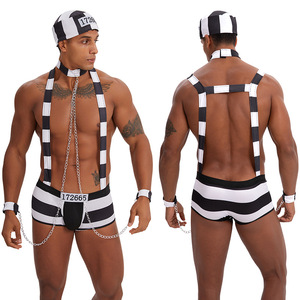 Scarletsin B-110 COSPLAY – Sous-vêtements masculins sexy pour acteur, motif uni, uniforme de prisonnier, tenue de tentation pour boîte de nuit - Product Image 1