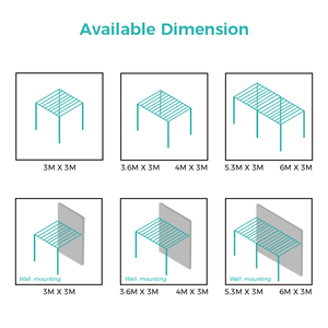 <span class=keywords><strong>3x3</strong></span> 3x4 4x3 4x4 4x5 4x6 6x3 6x4 6x5 6x6m Pergola moderne à persiennes extérieure en aluminium pour jardin - Product Image 3