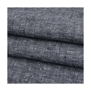 Stock all'ingrosso sostenibile Eco Friendly canapa di alta qualità poliestere riciclato Spandex misto tessuto Chambray tinto in filo elasticizzato