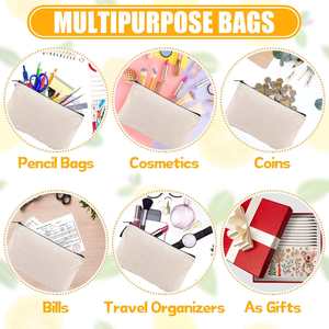 2026 New Customized Blank DIY Handmade Canvas <b>Pencil</b> Bag Makeup Bag Travel Wash Bag - Product Image 3