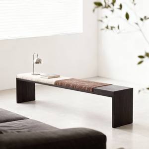 Modern Striped Upholstered <b>Bench</b> With Ash Wood Frame For <b>Entryway</b> Living Room Bedroom Use - Product Image 2