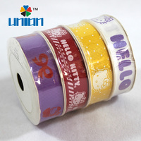 Ruban gros-grain imprimé Hello Kitty en gros, petit rouleau pour nœuds de cheveux pour enfants, emballage cadeau, artisanat DIY