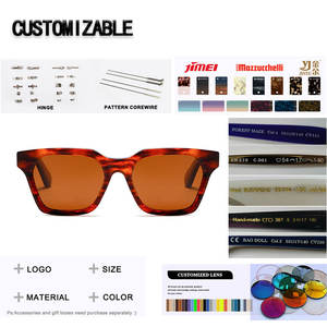 Lunettes de soleil polarisées rondes de luxe personnalisables avec monture intégrale, verres gris, option logo personnalisé pour la conduite - Product Image 2