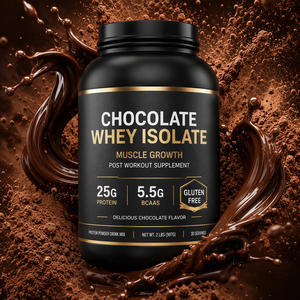 Proteína de Suero de Leche Aislada Sin Gluten, Chocolate, 25g de Proteína, Suplemento para el Crecimiento Muscular, Recuperación Post-Entrenamiento, OEM - Product Image 1