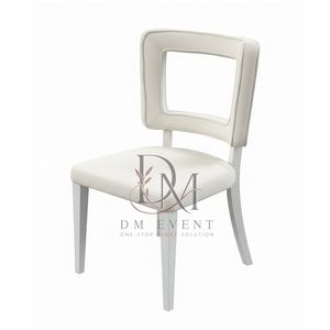 Modern Rectangular Open Back Stainless Steel Wedding Dining Chair with <b>White</b> <b>Cushion</b> for Hotel Banquets Wholesale Seating - Product Image 1