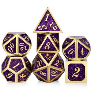 Juego de Dados de Resina Poliédricos de Metal Bronce de Alta Calidad para RPG y D&D, con Logotipo Personalizado para Juegos y Fiestas - Product Image 1