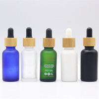 5ml 10ml 15ml 20ml 30ml 50ml 100ml bening/hijau/biru/amber/putih/hitam minyak esensial penetes botol kaca tutup bambu