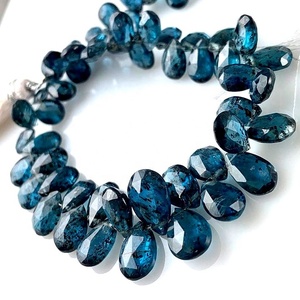 Kyanite TEAL Indigo moos ลูกปัดลูกแพร์หลวมหินธรรมชาติสำหรับทำเครื่องประดับเส้นไม่ผ่านการบำบัด - Product Image 2